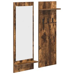 vidaXL Seinale kinnitatav riidepuu Suitsetatud tamm 70 x 10 x 90 cm
