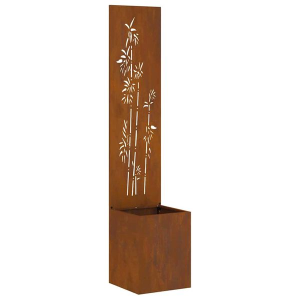 vidaXL Aia privaatsuse kate Lilled Rooste 32 x 140 cm Kulunud teras