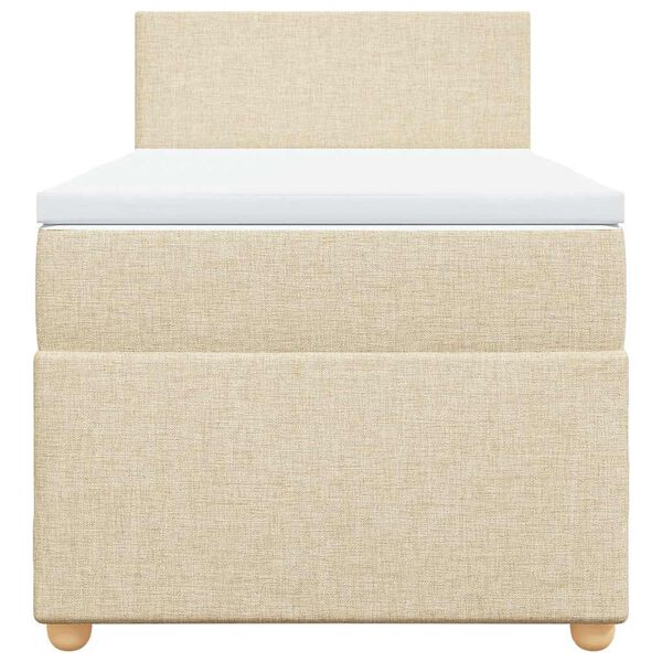 vidaXL kontinentaalvoodi madratsiga, kreemjas, 80x200 cm, kangas