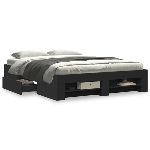 vidaXL voodiraam ilma madratsita, must 160x200 cm ehituspuit