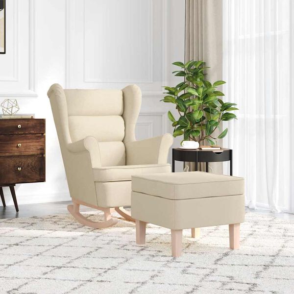 vidaXL kiiktool jalapingiga, kreemjas, kangas