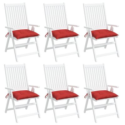 vidaXL tooli istmepadjad 6 tk, punane, 50 x 50 x 7 cm, kangas
