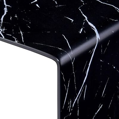 vidaXL kohvilaud must marmor 98 x 45 x 31 cm karastatud klaas