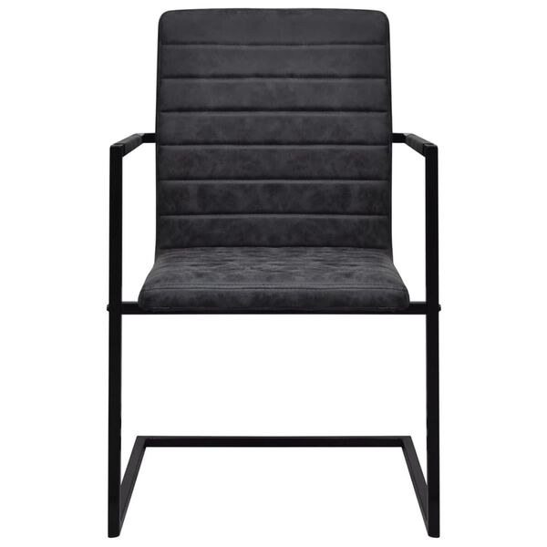 vidaXL vetruvate jalgadega söögitoolid, 4 tk must, kunstnahk