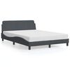 vidaXL voodiraam Dover, tumehall, 137x190 cm, samet
