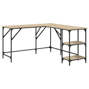 vidaXL kirjutuslaud, Sonoma tamm, 139 x 139 x 75 cm, tehispuit