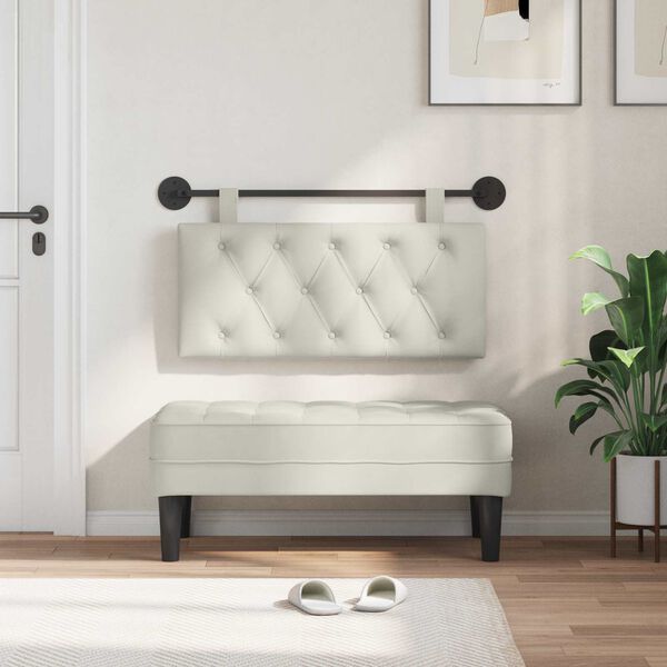 vidaXL Rippuv Peatoe Seinale kinnitatav cream 90 x 55 x 7 cm Samet