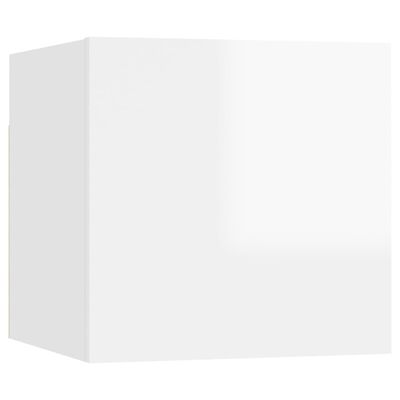 vidaXL seina telerikapid, 2 tk, kõrgläikega valge, 30,5 x 30 x 30 cm