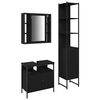 vidaXL Vannitoa m&ouml;&ouml;bleset 3 tk Must tamm 33 x 33 x 185,5 cm Tehispuit