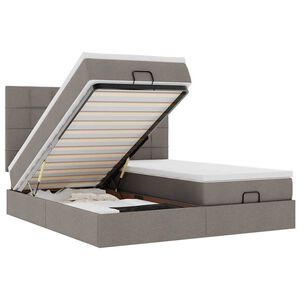 vidaXL Ottomani voodiraam madratsitega pruunikashall 180x200cm kangas