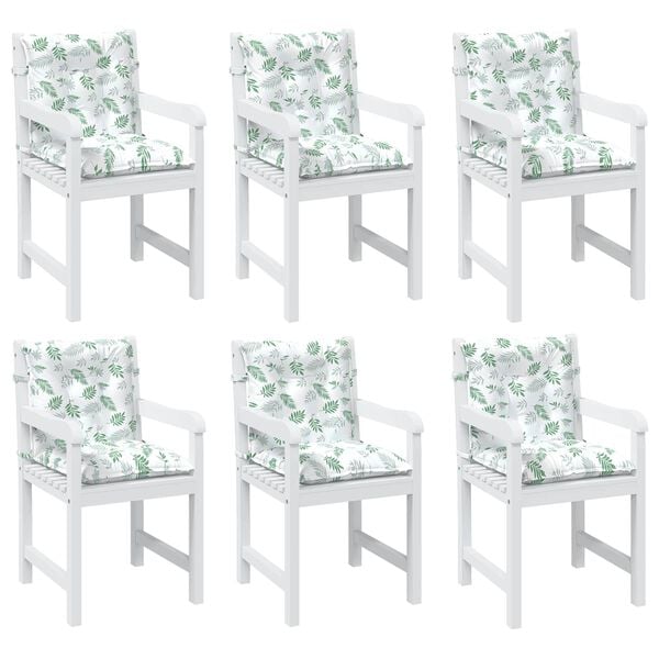vidaXL Madala seljatoega tooli padi 6 pcs Valge 100 x 50 x 7 cm oxford