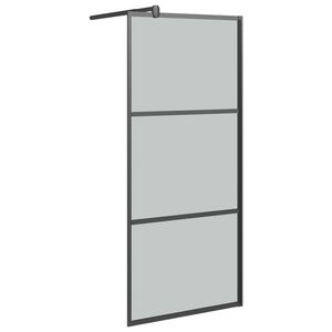vidaXL du&scaron;inurga sein, 80 x 195 cm, tume ESG-klaas, must