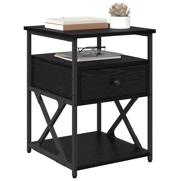 vidaXL &Ouml;&ouml;lambi kapp sahtliga Must tamm 40 x 42 x 55 cm Tehispuit