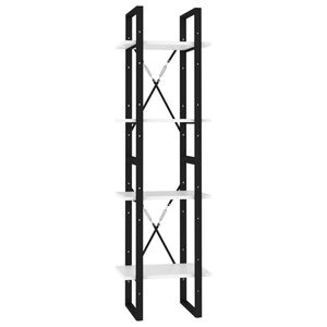 vidaXL 4-korruseline raamaturiiul, valge, 40x30x140 cm, tehispuit