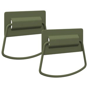 vidaXL Kapi K&auml;epidemed 2 pcs K&uuml;pset roheline 85 x 45 mm Metall