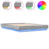 vidaXL voodiraam LED-tuledega, hall Sonoma tamm, 160 x 200 cm