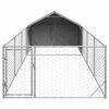 vidaXL Outdoor Dog Kennel Run 7x2x1,5 m tsingitud terasega