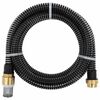 vidaXL imivoolik messingust &uuml;hendustega, must 1,1" 3 m PVC