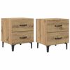 vidaXL Voodikapp sahtliga 2 pcs K&auml;sit&ouml;&ouml;puu 40 x 35 x 47,5 cm Tehispuit