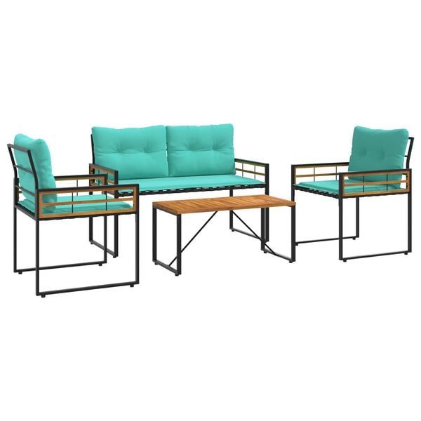 vidaXL Välis mööbli komplekt padjaga 4 pcs Türkiis