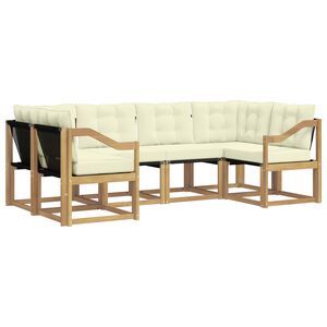 vidaXL V&auml;li diivanikomplekt padjaga 6 pcs Valge ja kreemjas