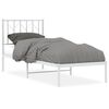 vidaXL metallist voodiraam peatsiga, ilma madratsita, valge, 75x190 cm