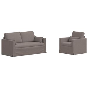 vidaXL Diivanikomplekt 2 pcs Pruunikashall 158 x 78 x 80 cm kangas