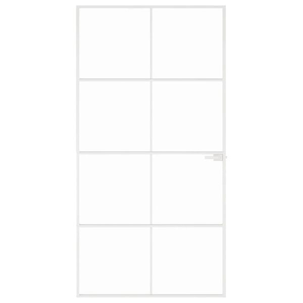 vidaXL siseuks, valge, 102x201,5cm, karastatud klaas/alumiinium, &otilde;huke