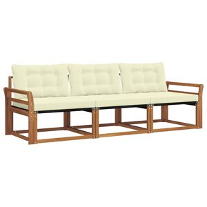 vidaXL V&auml;li diivanikomplekt padjaga 3 pcs Looduslik ja kreem