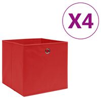 vidaXL mittekootud kangast hoiukastid 4 tk, 28 x 28 x 28 cm, punane
