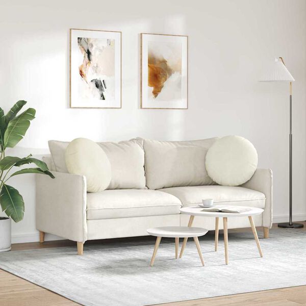 vidaXL Istumispatjad 2 pcs cream &Oslash; 40 x 13 cm Samet