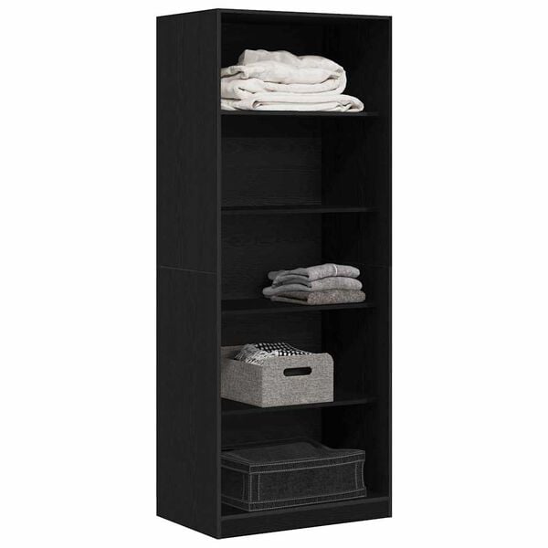 vidaXL Garderoobikapp Must tamm 80 x 50 x 200 cm Tehispuit