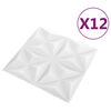 vidaXL Seinapaneelid 12 pcs Origami Valge 50 x 50 cm XPS Vaht