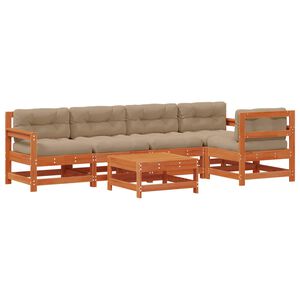 vidaXL Aia lounge komplekt 6 pcs Vahapunane Tahke m&auml;nd