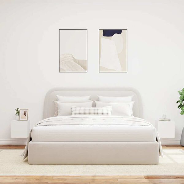 vidaXL teleri seinakapid LED-tuledega 2 tk, valge, 30,5 x 35 x 30 cm