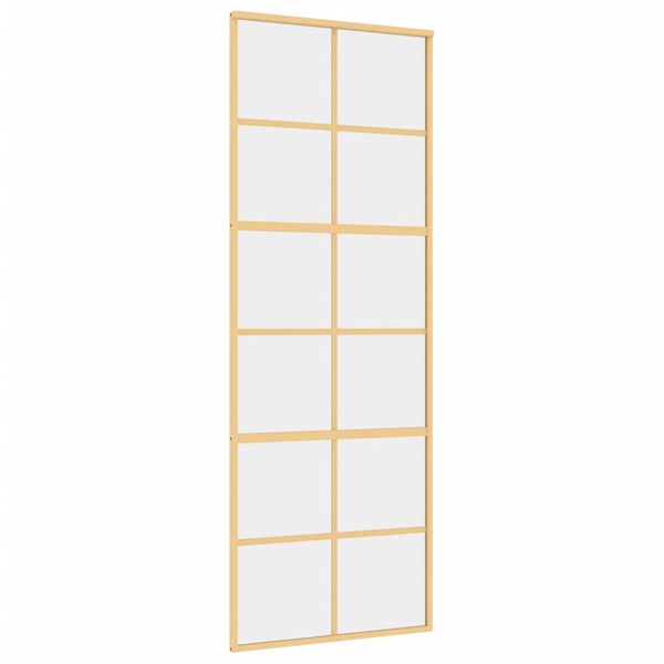 vidaXL liuguks, kuldne, 76x205 cm, läbipaistev ESG-klaas ja alumiinium