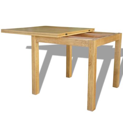 vidaXL pikendatav laud, 85 x 85 x 75 cm, tammepuit
