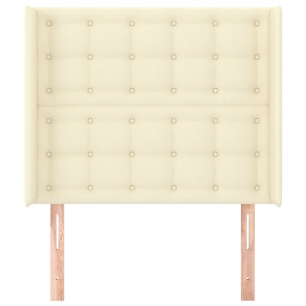 vidaXL voodipeats servadega, kreemjas, 93x16x118/128 cm, kunstnahk