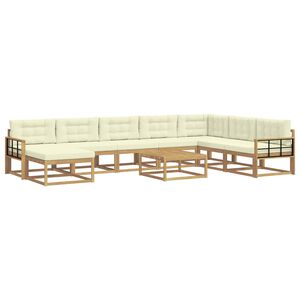vidaXL V&auml;li diivanikomplekt 9 pcs Valge ja kreemjas