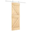 vidaXL Libisev uks Looduslik ja Valge 70 x 210 cm Tahke m&auml;nnipuit