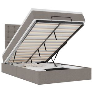 vidaXL ottomani voodi madratsiga, pruunikashall, 120x200 cm, kangas