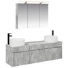 vidaXL Vannitoa kapikomplekt 4 pcs Betoonhall 100 x 14,5 x 70 cm