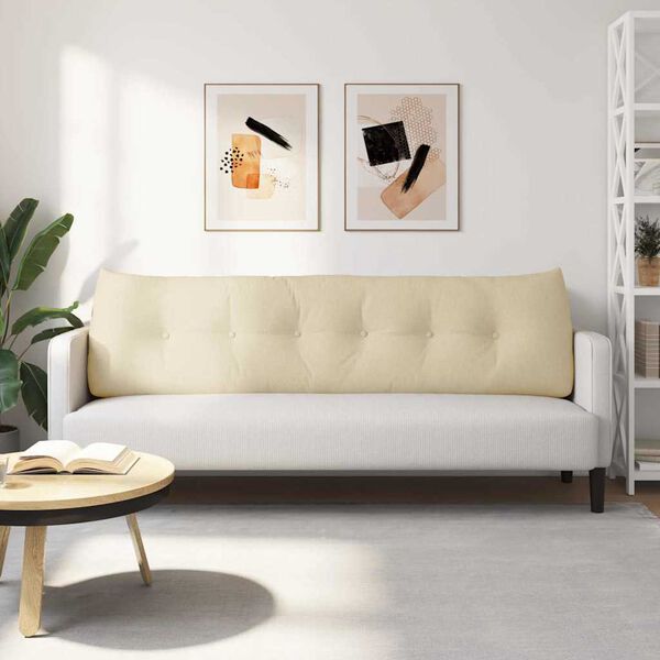 vidaXL Seljatugi padi cream 180 x 24 x 50 cm kangas