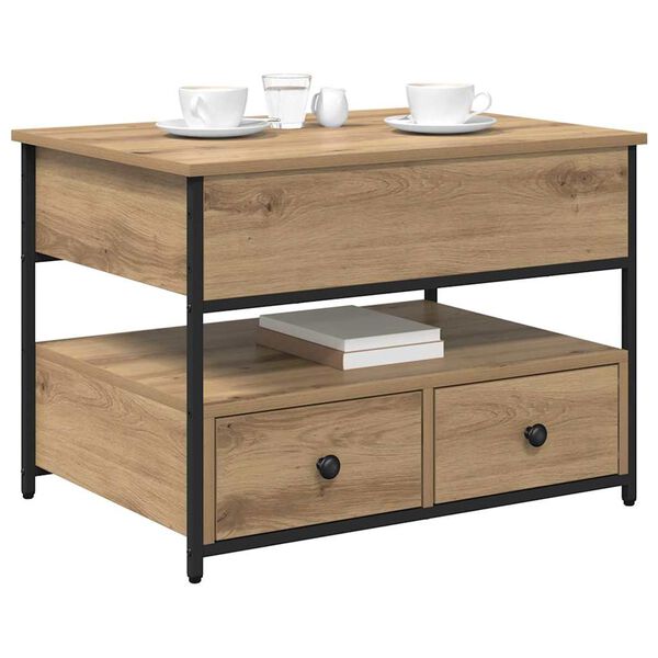 vidaXL Kohvilaud sahtliga K&auml;sit&ouml;&ouml;puu 70 x 50 x 54.5 cm Tehispuit