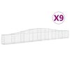vidaXL kaarekujulised gabioonkorvid 9 tk, 400x30x40/60 cm, raud