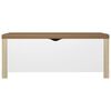 vidaXL hoiukast padjaga, valge ja tamm, 105x40x45 cm, puitlaastplaat