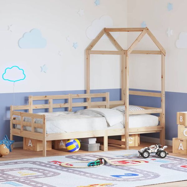 vidaXL p&auml;evavoodi katusega ilma madratsita, 80 x 200 cm, puit