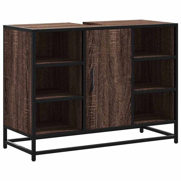 vidaXL vannitoakapp valamu, pruun tamm, 80 x 33 x 60 cm, tehispuit