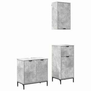 vidaXL Vannitoa m&ouml;&ouml;bleset sahtliga uksega 3 pcs Betoonihall Tehispuit