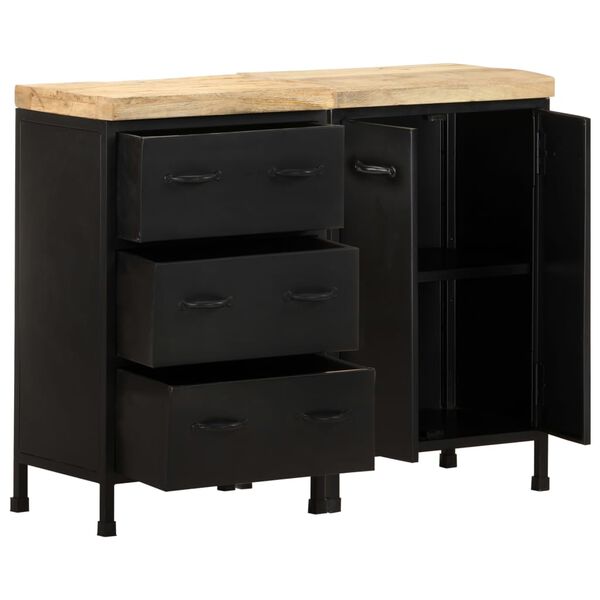 vidaXL puhvetkapp 3 sahtli ja 2 uksega, töötlemata mangopuit